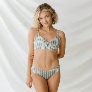 Albion Fit Polo Stripe Off The Hook Bikini Top